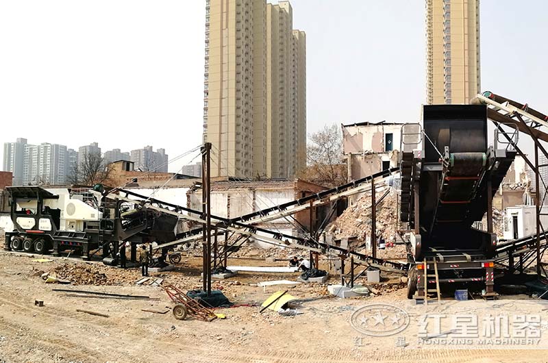 西安客戶建筑垃圾破碎現場