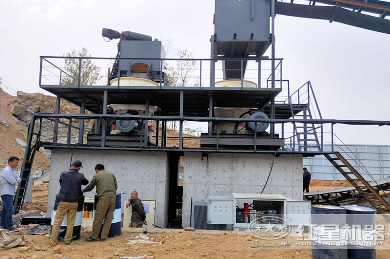 單缸圓錐破碎機安裝現場圖片 單缸圓錐破碎機安裝現場圖片