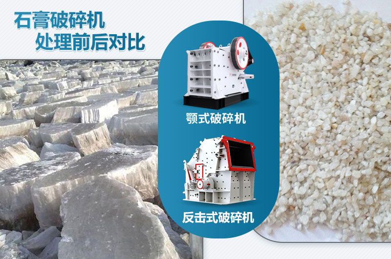 石膏破碎前后對比圖