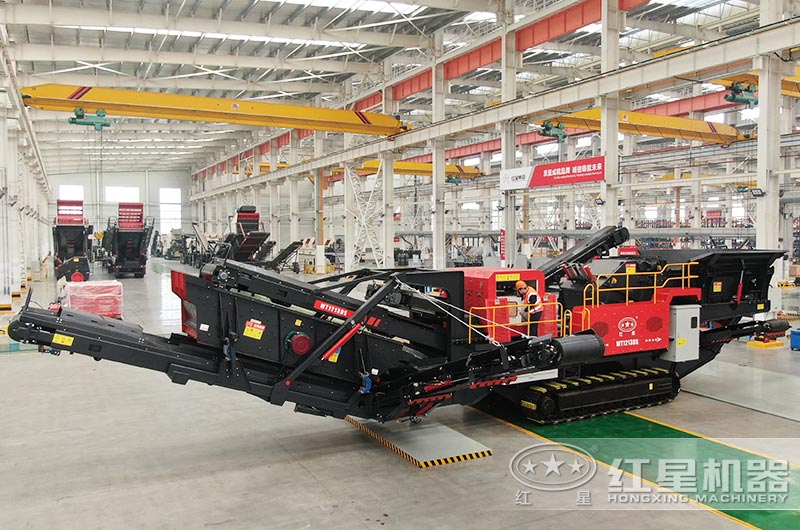 履帶式移動破碎車圖片，制造車間