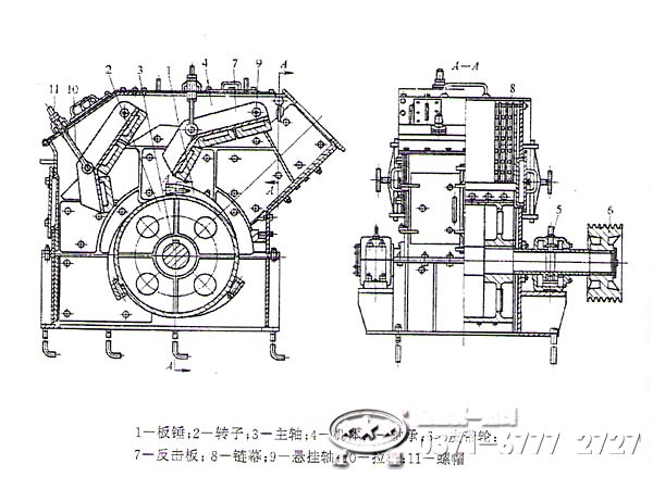 建筑垃圾單段破碎機結構圖 建筑垃圾單段破碎機結構圖