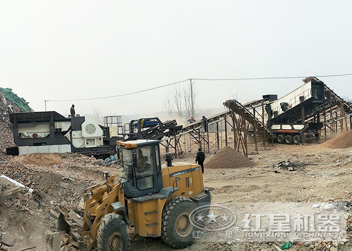 流動打石子機客戶作業現場 流動打石子機客戶作業現場