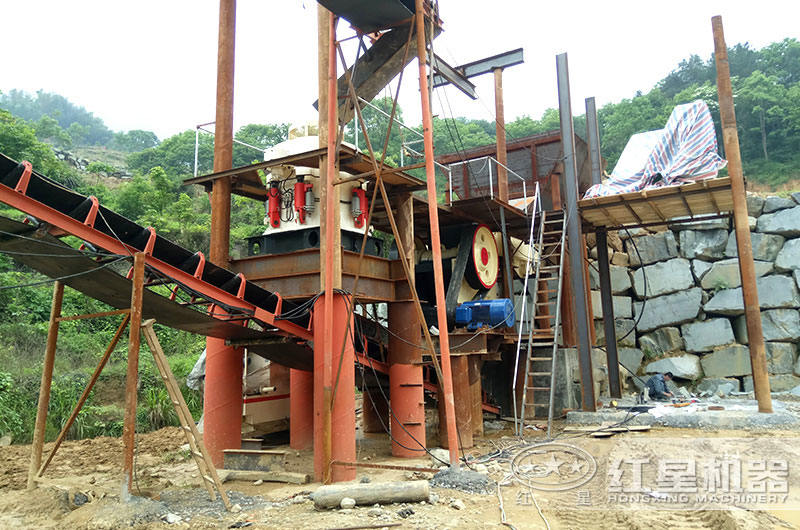 顎式磕石機與圓錐磕石機雙機作業現場 顎式磕石機與圓錐磕石機雙機作業現場