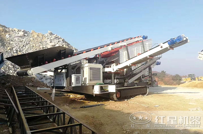 智能遙控履帶流動石子機生產現場