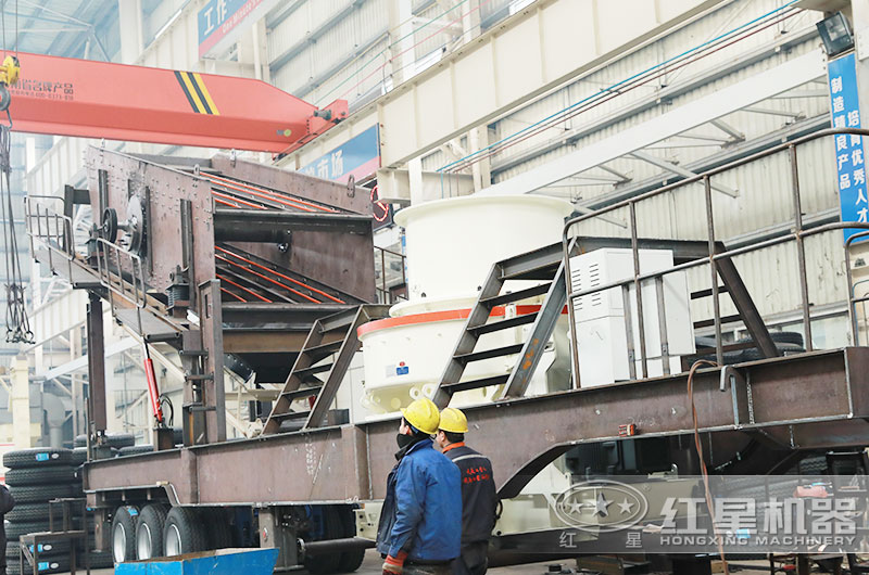 配置HVI系列的移動制砂機生產車間 配置HVI系列的移動制砂機生產車間