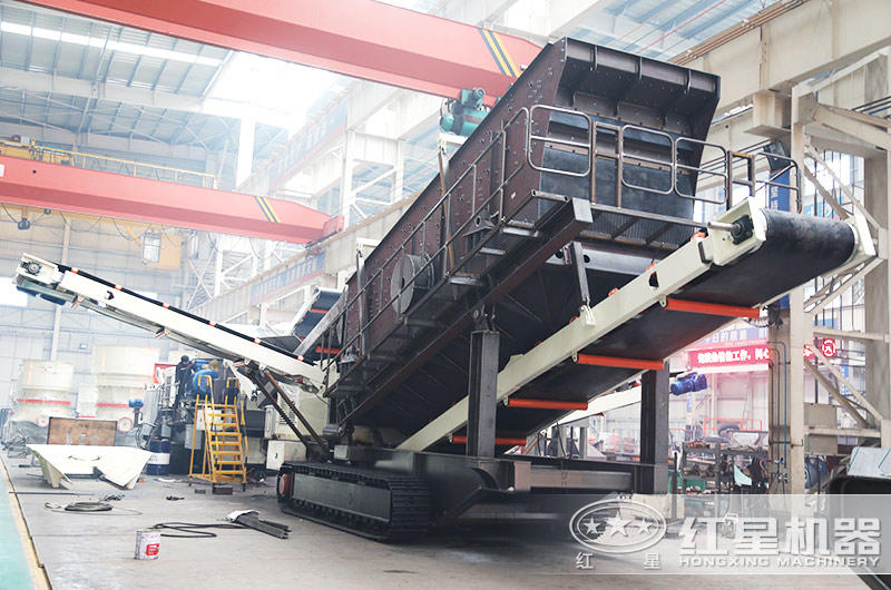 移動履帶一體式石子破碎機生產車間 移動履帶一體式石子破碎機生產車間