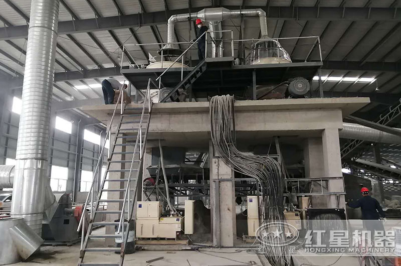 建筑垃圾環保生產車間搭建中